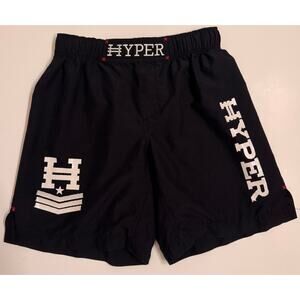 Hyper Men's MMA Shorts Chevron Black/White Drawstring Sz M Unlined